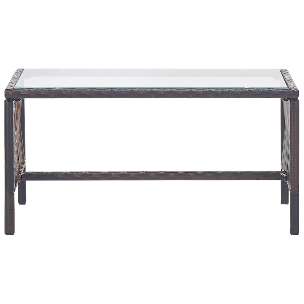 4 Piece Patio Lounge Set with Cushion Poly Rattan Brown at Set Shop and Smile