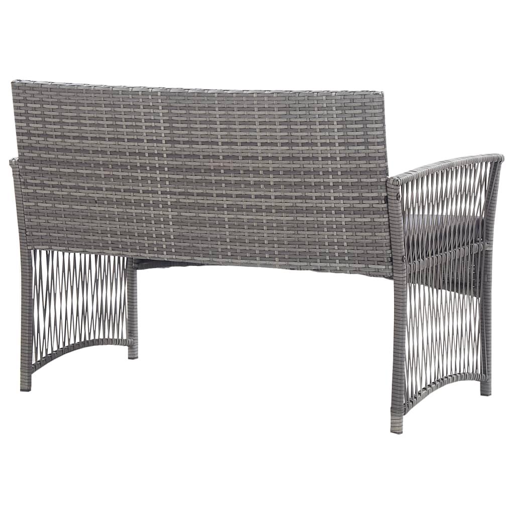 4 Piece Patio Lounge Set with Cushion Poly Rattan Anthracite at Set Shop and Smile