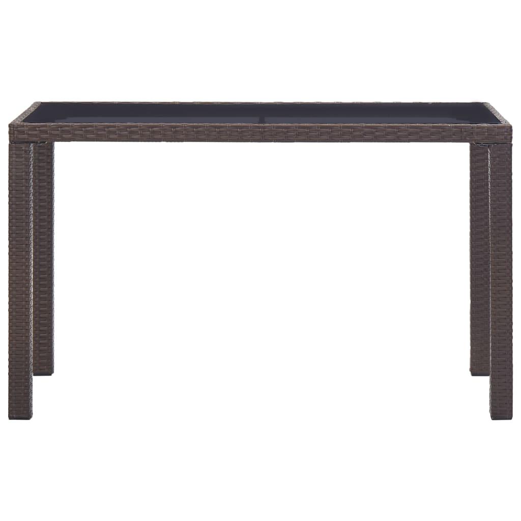 Patio Table Brown 48.4"x23.6"x29.1" Poly Rattan at Set Shop and Smile