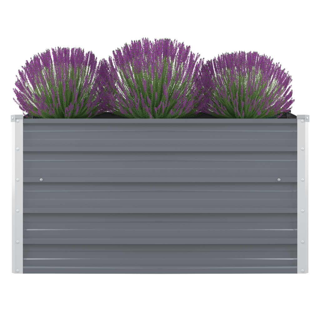Raised Garden Bed 39.4"x39.4"x17.7" Galvanized Steel Gray at Set Shop and Smile
