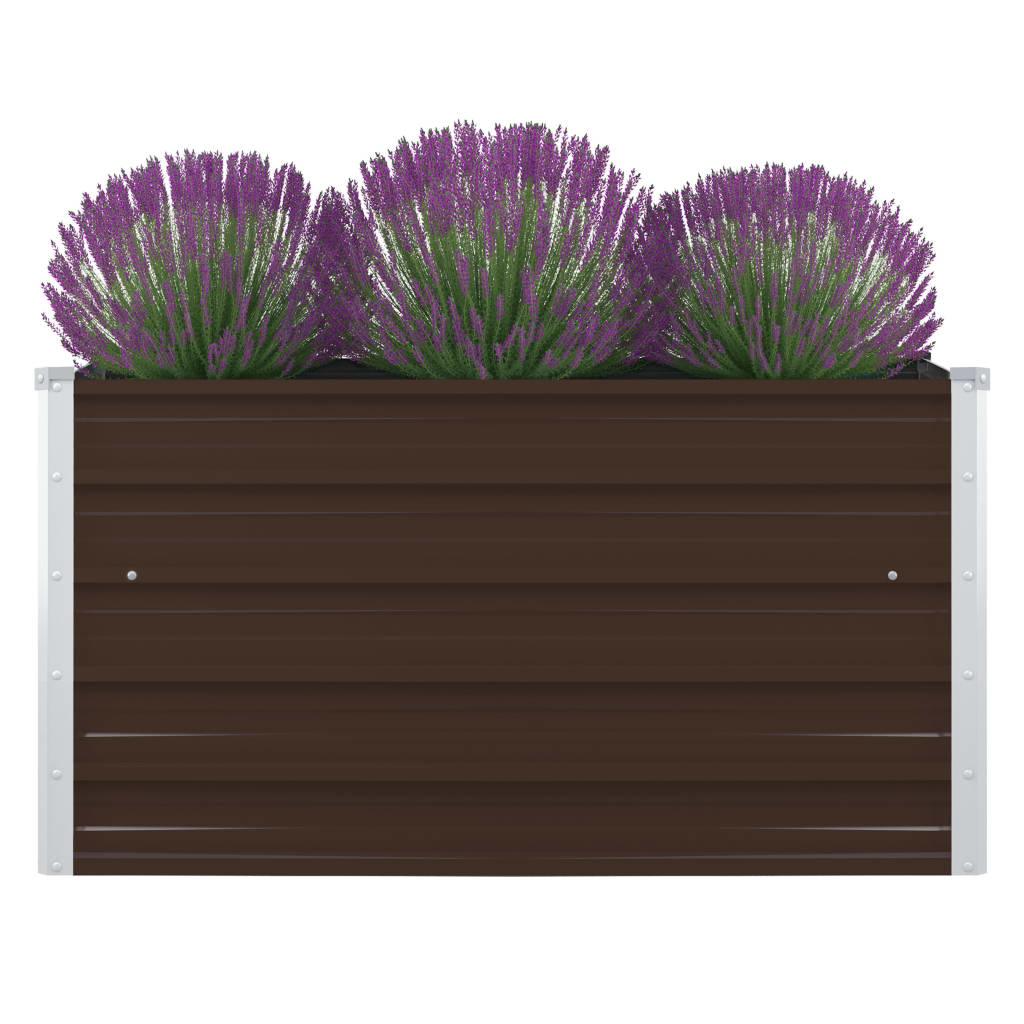 Raised Garden Bed 39.4"x39.4"x17.7" Galvanized Steel Brown at Set Shop and Smile