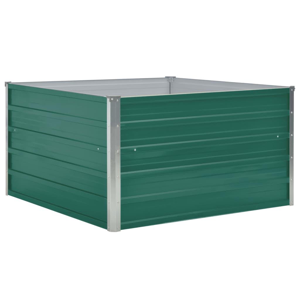Raised Garden Bed 39.4"x39.4"x17.7" Galvanized Steel Green at Set Shop and Smile