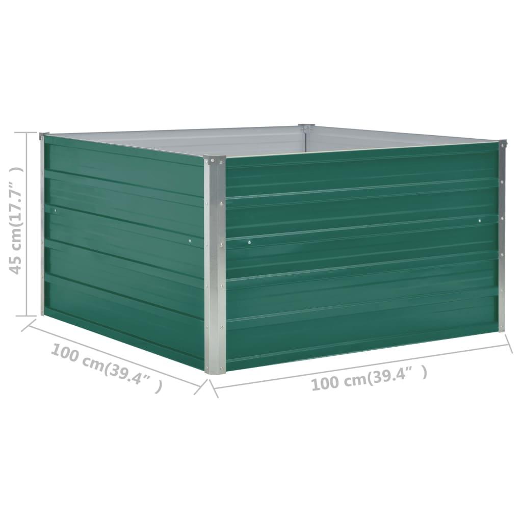 Raised Garden Bed 39.4"x39.4"x17.7" Galvanized Steel Green at Set Shop and Smile