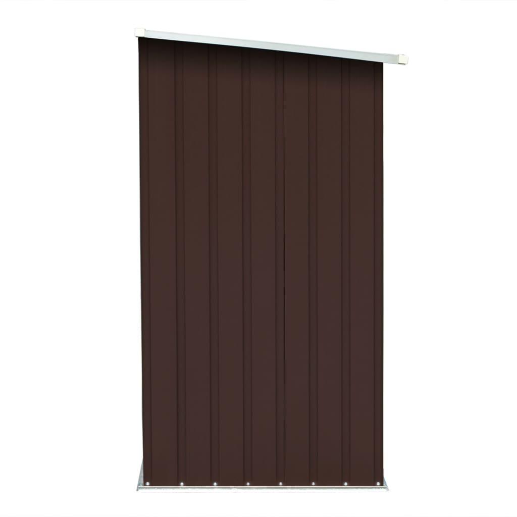 Garden Log Storage Shed Galvanized Steel 64.2"x32.7"x60.6" Brown at Set Shop and Smile