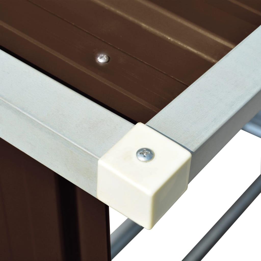 Garden Log Storage Shed Galvanized Steel 64.2"x32.7"x60.6" Brown at Set Shop and Smile