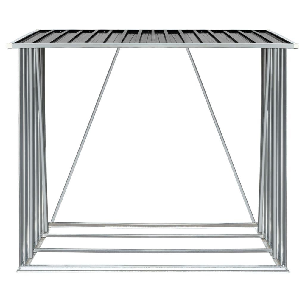 Garden Log Storage Shed Galvanized Steel 64.2"x32.7"x60.6" Anthracite at Set Shop and Smile
