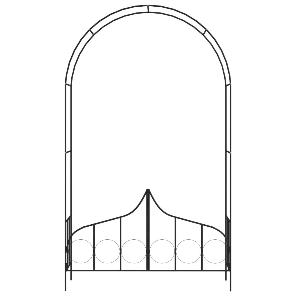 Garden Arch with Gate Black 54.3"x15.7"x93.7" Iron at Set Shop and Smile