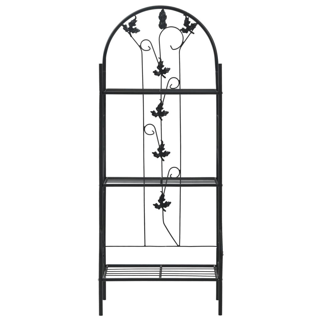 3-Layer Plant Rack Black 20.5"x11"x50.4" Iron at Set Shop and Smile