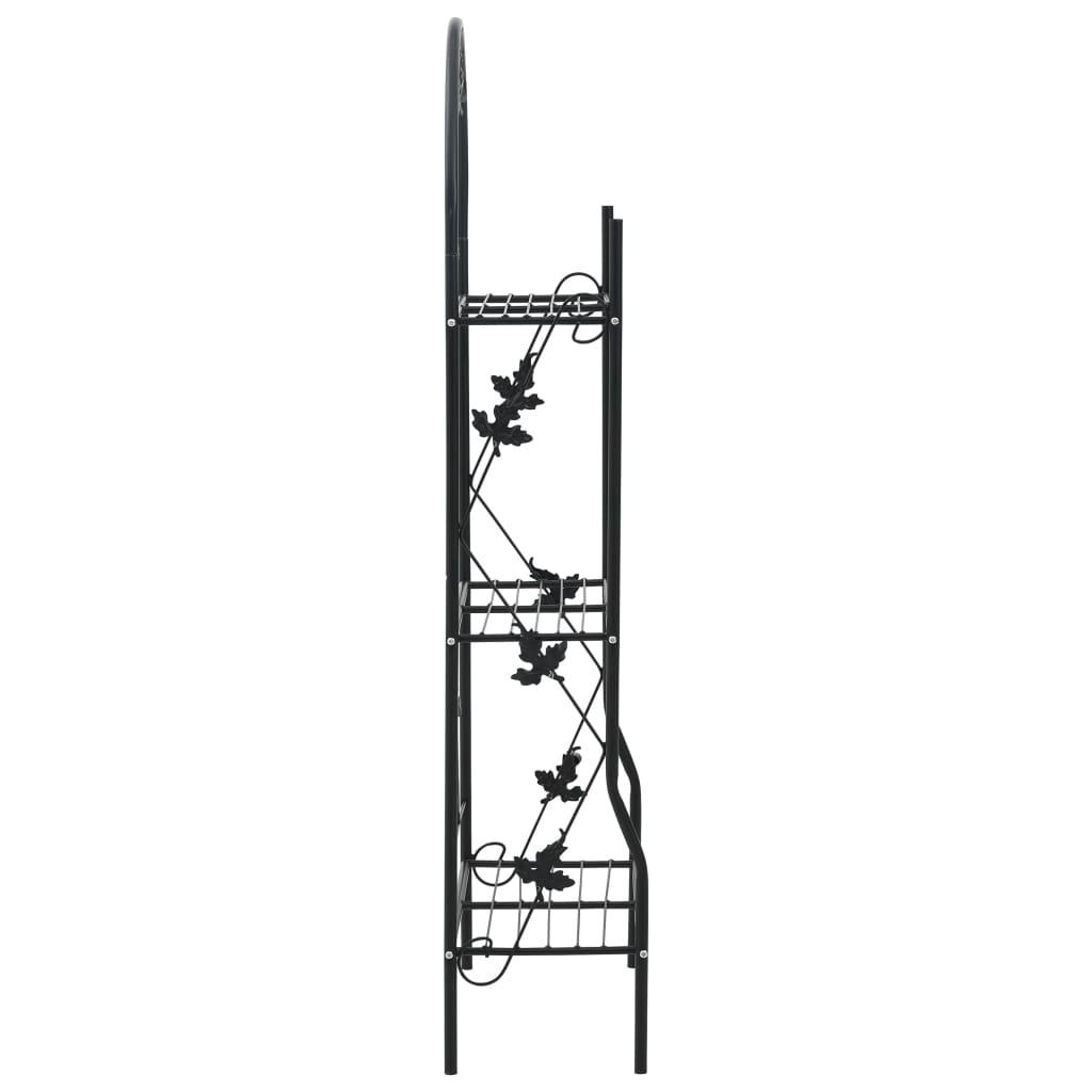 3-Layer Plant Rack Black 20.5"x11"x50.4" Iron at Set Shop and Smile