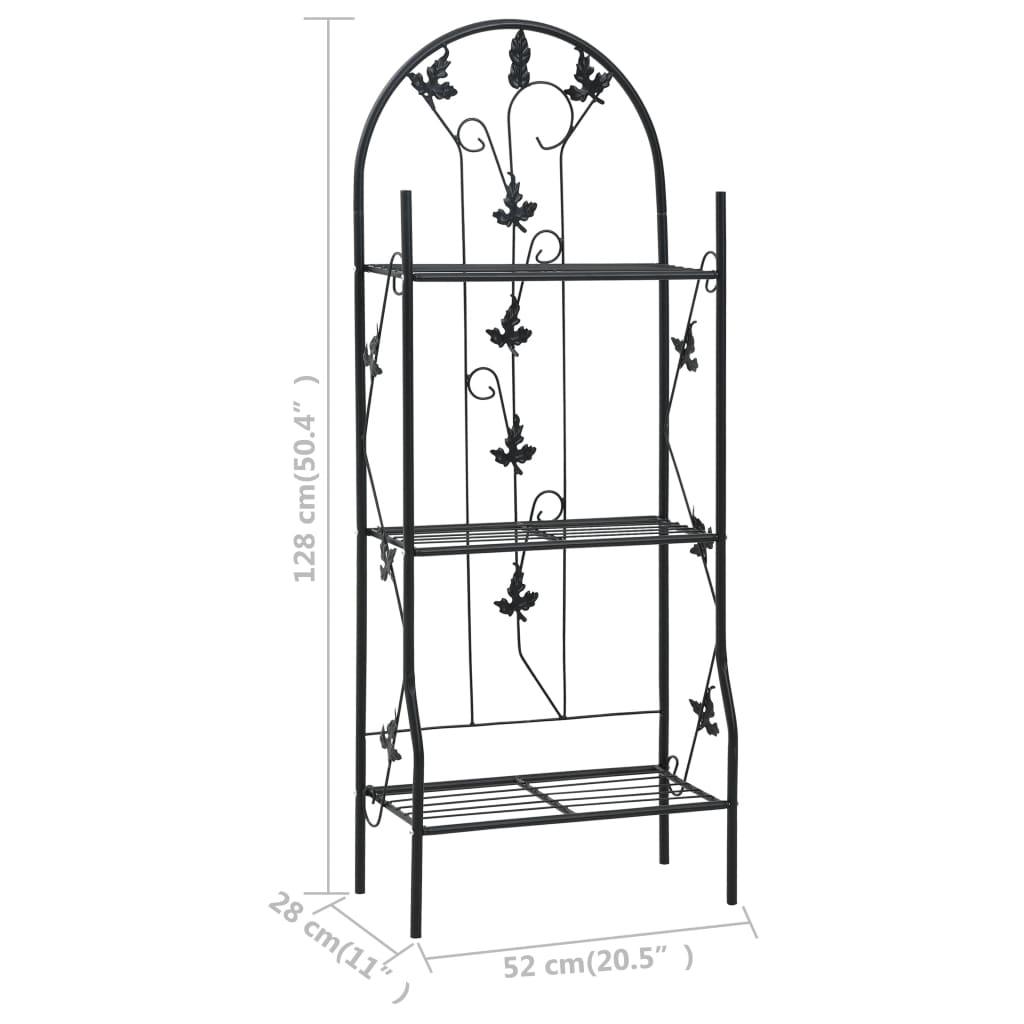 3-Layer Plant Rack Black 20.5"x11"x50.4" Iron at Set Shop and Smile