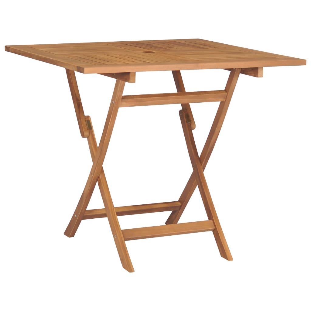 Folding Patio Table 33.5"x33.5"x29.9" Solid Teak Wood at Set Shop and Smile