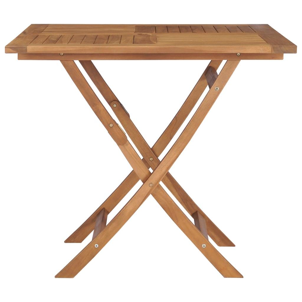Folding Patio Table 33.5"x33.5"x29.9" Solid Teak Wood at Set Shop and Smile
