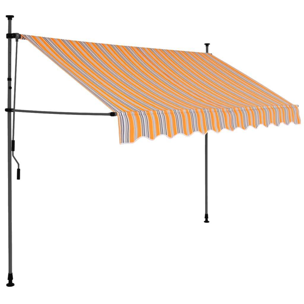 Manual Retractable Awning with LED 118.1" Yellow and Blue at Set Shop and Smile