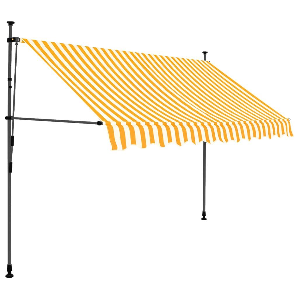 Manual Retractable Awning with LED 118.1" White and Orange at Set Shop and Smile