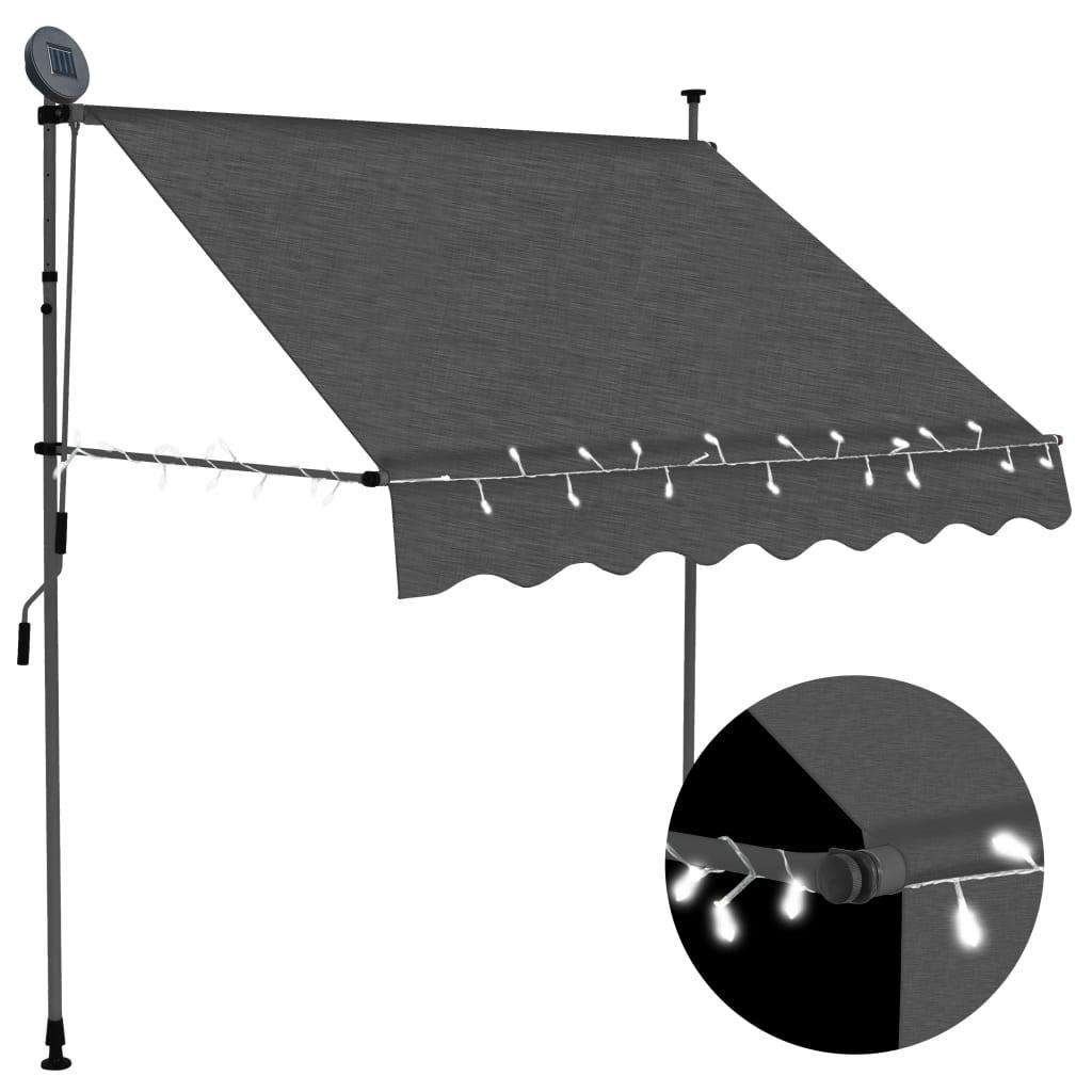 Manual Retractable Awning with LED 78.7" Anthracite at Set Shop and Smile