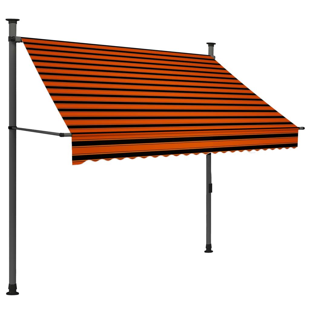 Manual Retractable Awning with LED 78.7" Orange and Brown at Set Shop and Smile