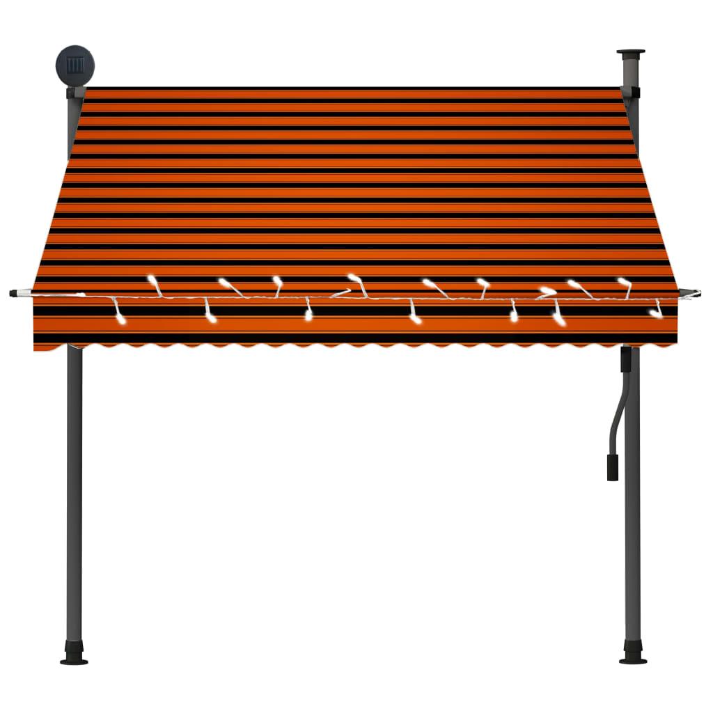 Manual Retractable Awning with LED 78.7" Orange and Brown at Set Shop and Smile