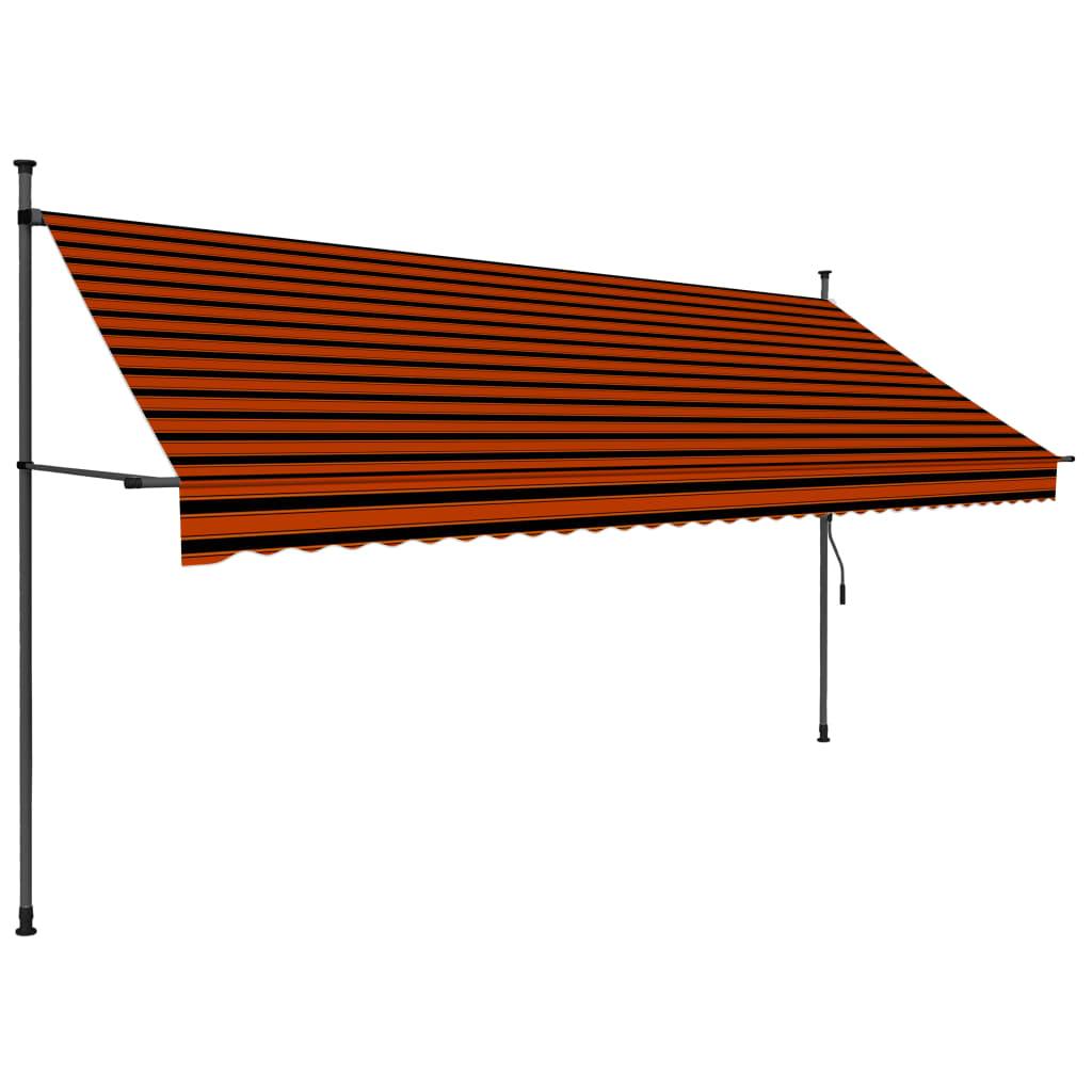 Manual Retractable Awning with LED 137.8" Orange and Brown at Set Shop and Smile