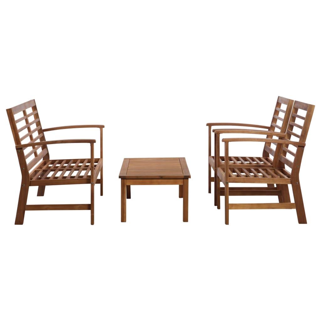 4 Piece Patio Lounge Set Solid Acacia Wood at Set Shop and Smile