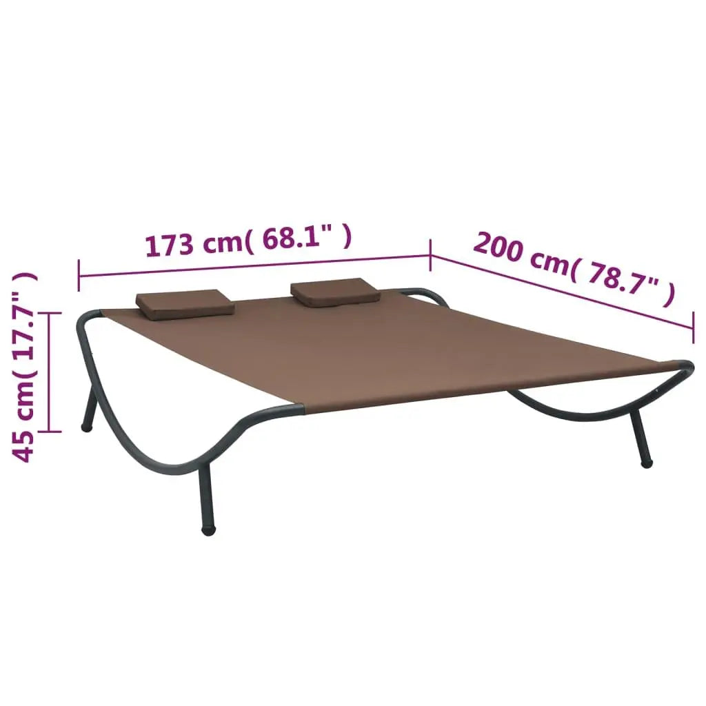 Patio Lounge Bed Fabric Brown at Set Shop and Smile