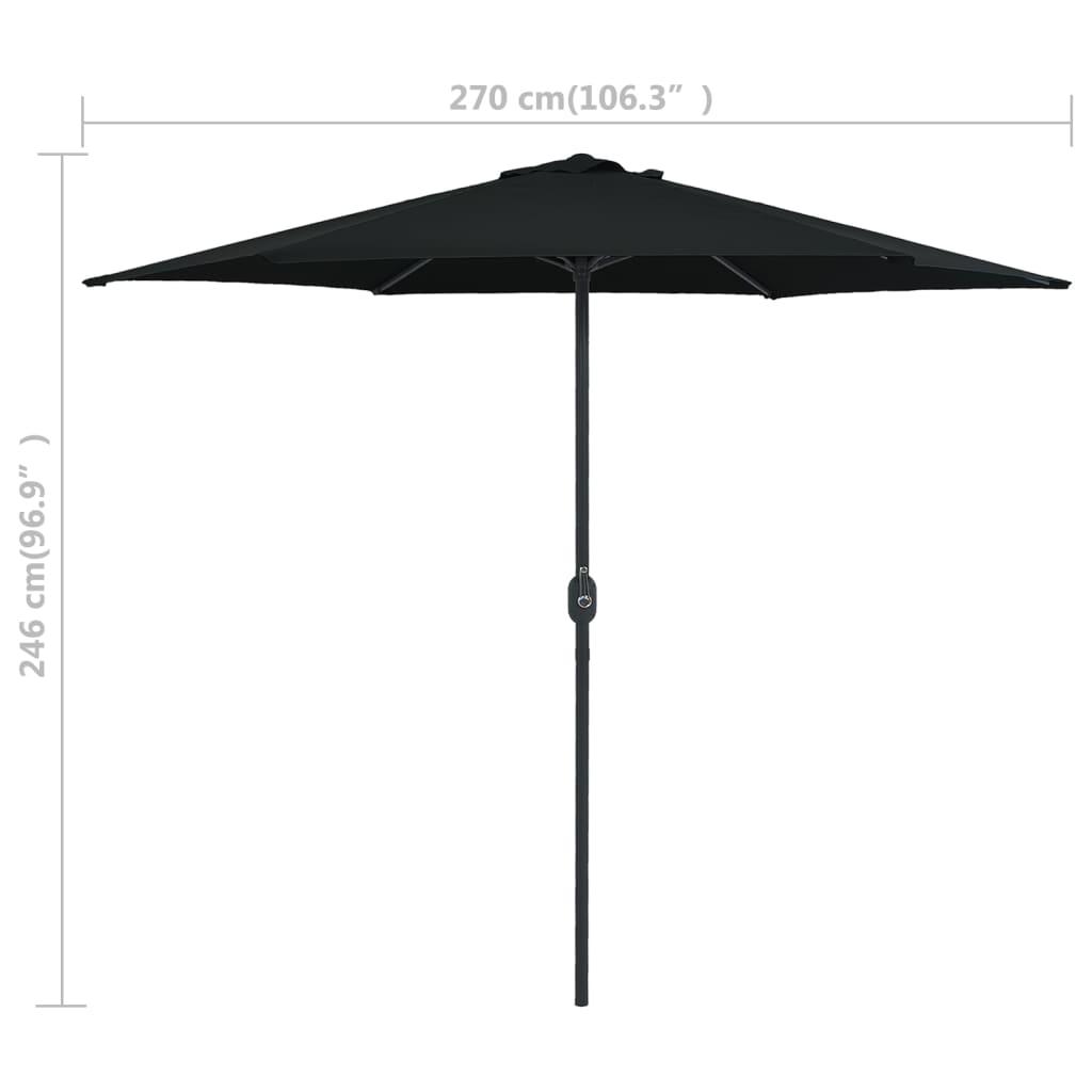 Outdoor Parasol with Aluminum Pole 106.3"x96.9" Black at Set Shop and Smile