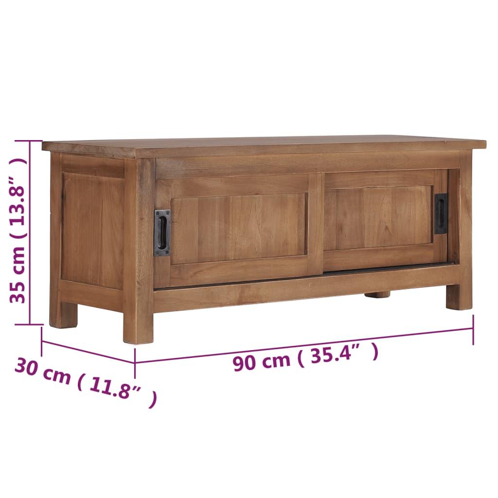 TV Cabinet 35.4"x11.8"x13.8" Solid Teak Wood at Set Shop and Smile