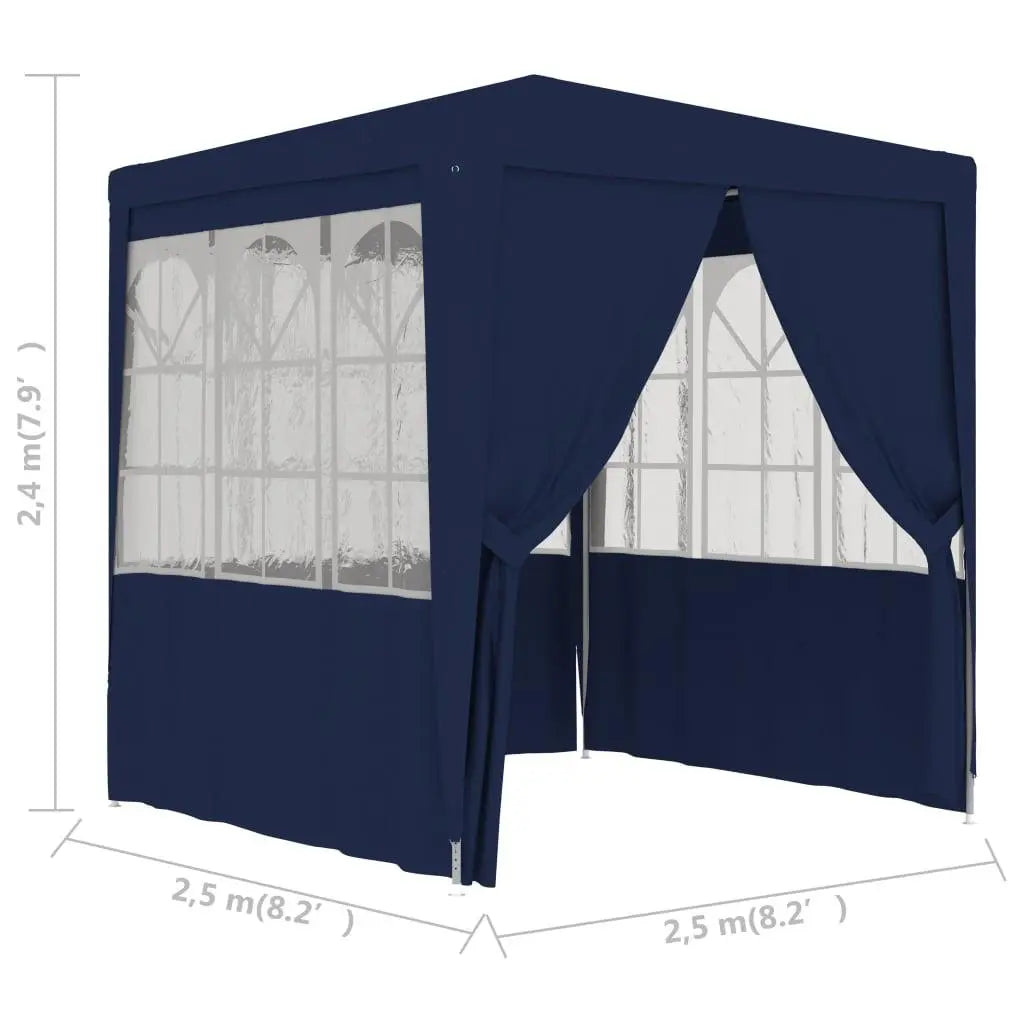 Professional Party Tent with Side Walls 8.2'x8.2' Blue 0.3 oz/ft² at Set Shop and Smile