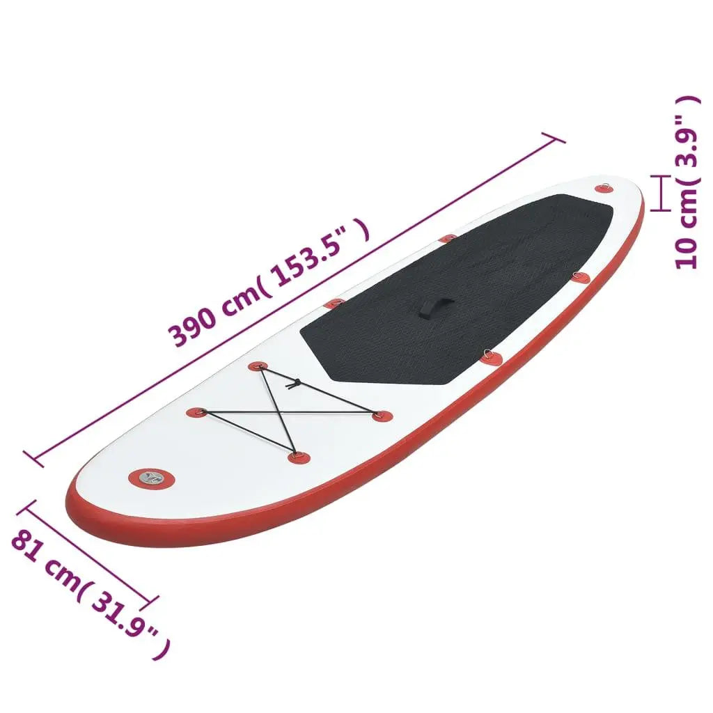 Stand Up Paddle Board Set SUP Surfboard Inflatable Red and White at Set Shop and Smile