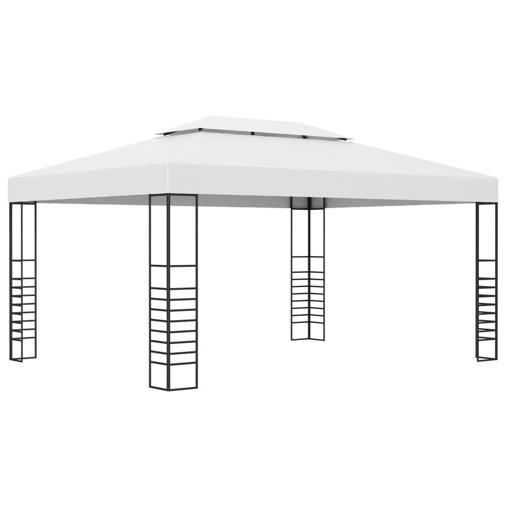Garden Gazebo Powder-Coated Steel 118.1"x157.4"x106.2" White at Set Shop and Smile