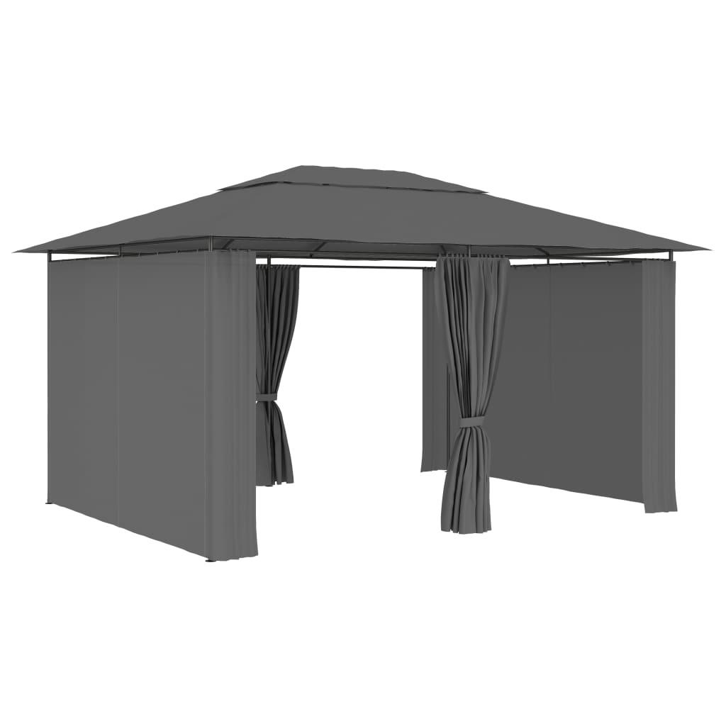 Garden Marquee with Curtains 157.4"x118.1" Anthracite at Set Shop and Smile