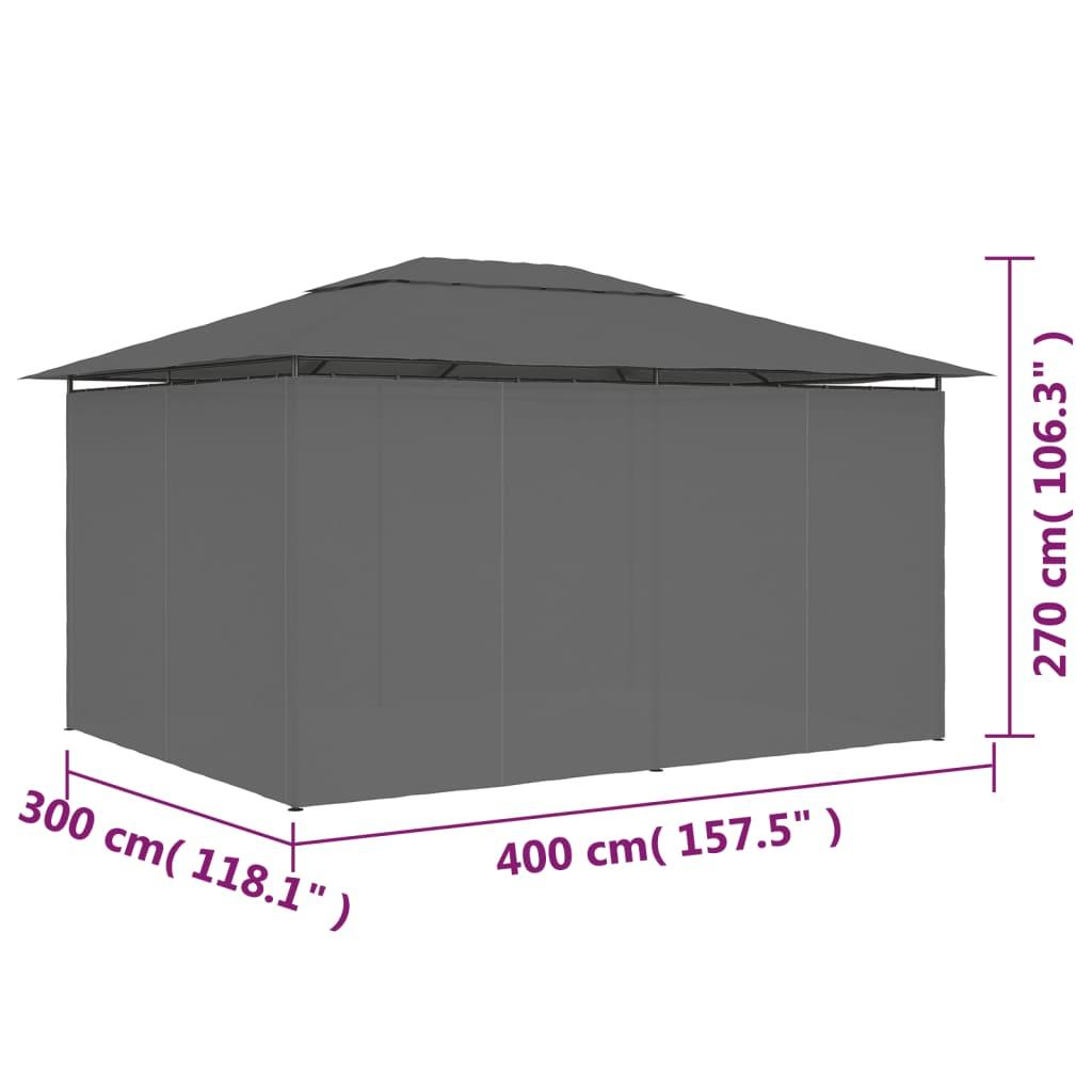 Garden Marquee with Curtains 157.4"x118.1" Anthracite at Set Shop and Smile