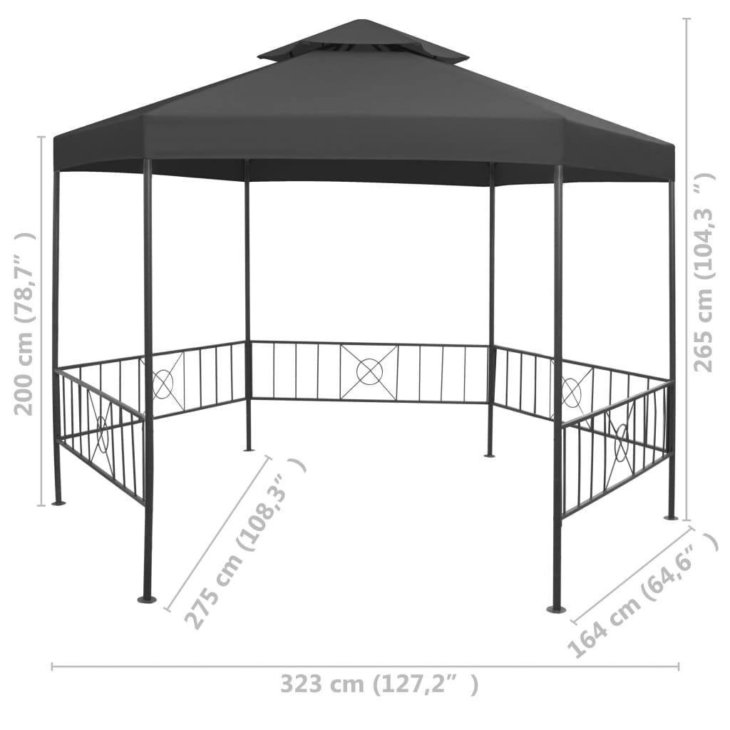 Garden Gazebo 127.2"x108.3"x104.3" Anthracite at Set Shop and Smile