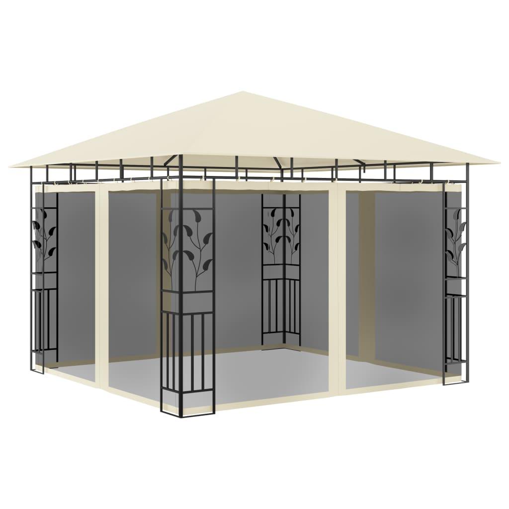 Gazebo with Mosquito Net 9.8'x9.8'x9' Cream 0.6 oz/ft² at Set Shop and Smile
