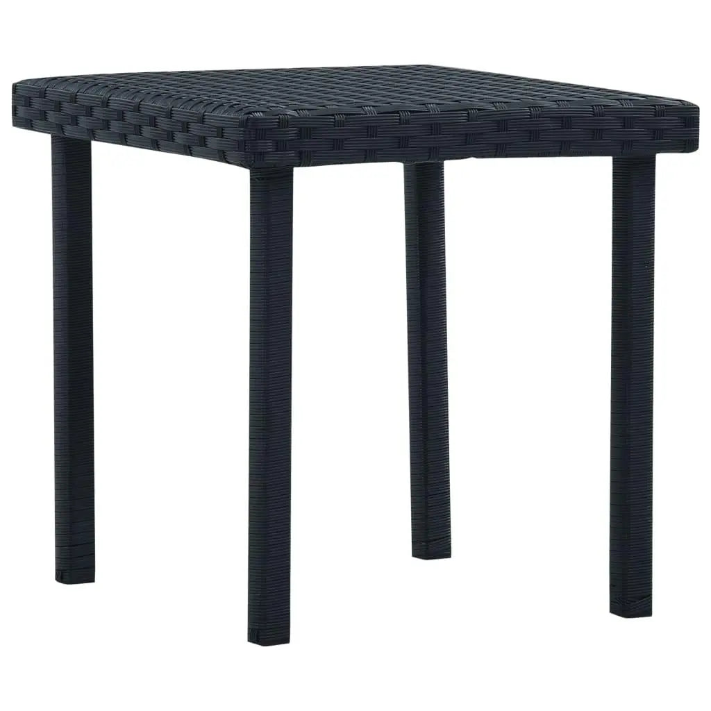 Patio Tea Table Black 15.7"x15.7"x15.7" Poly Rattan at Set Shop and Smile