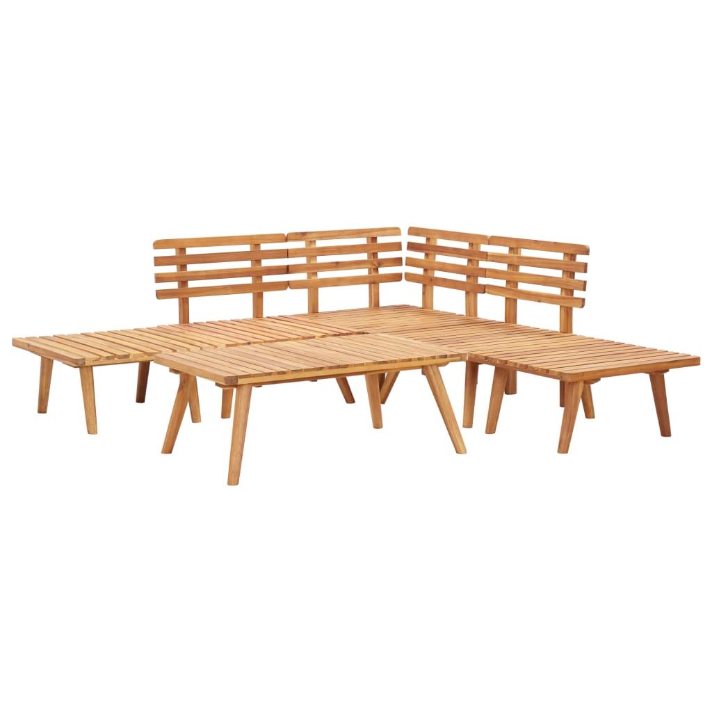 6 Piece Patio Lounge Set Solid Acacia Wood at Set Shop and Smile