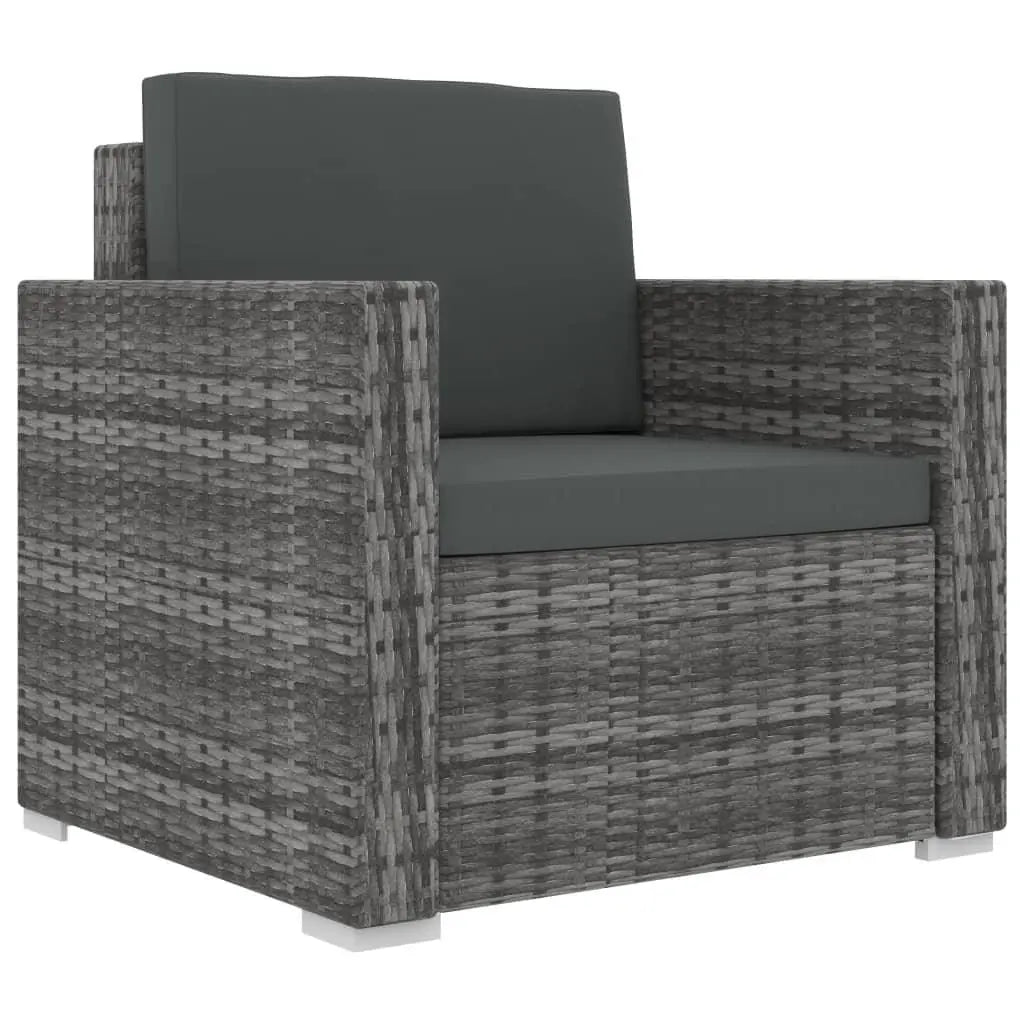 13 Piece Patio Lounge Set with Cushions Poly Rattan Gray at Set Shop and Smile