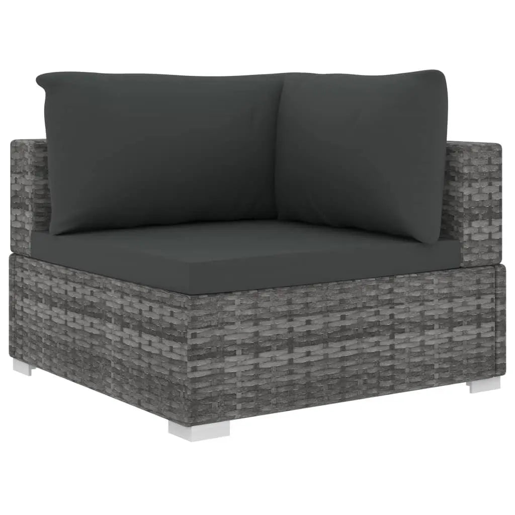 13 Piece Patio Lounge Set with Cushions Poly Rattan Gray at Set Shop and Smile