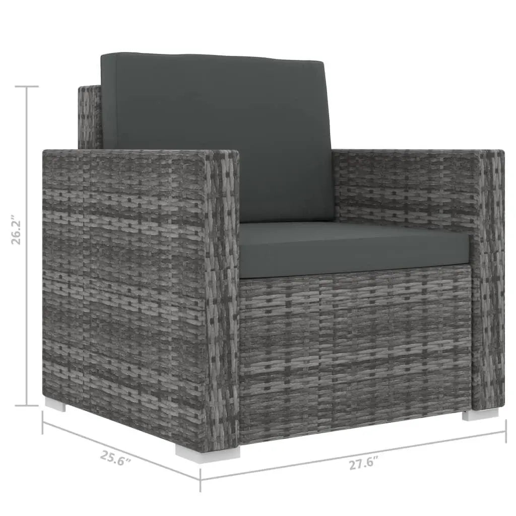 13 Piece Patio Lounge Set with Cushions Poly Rattan Gray at Set Shop and Smile