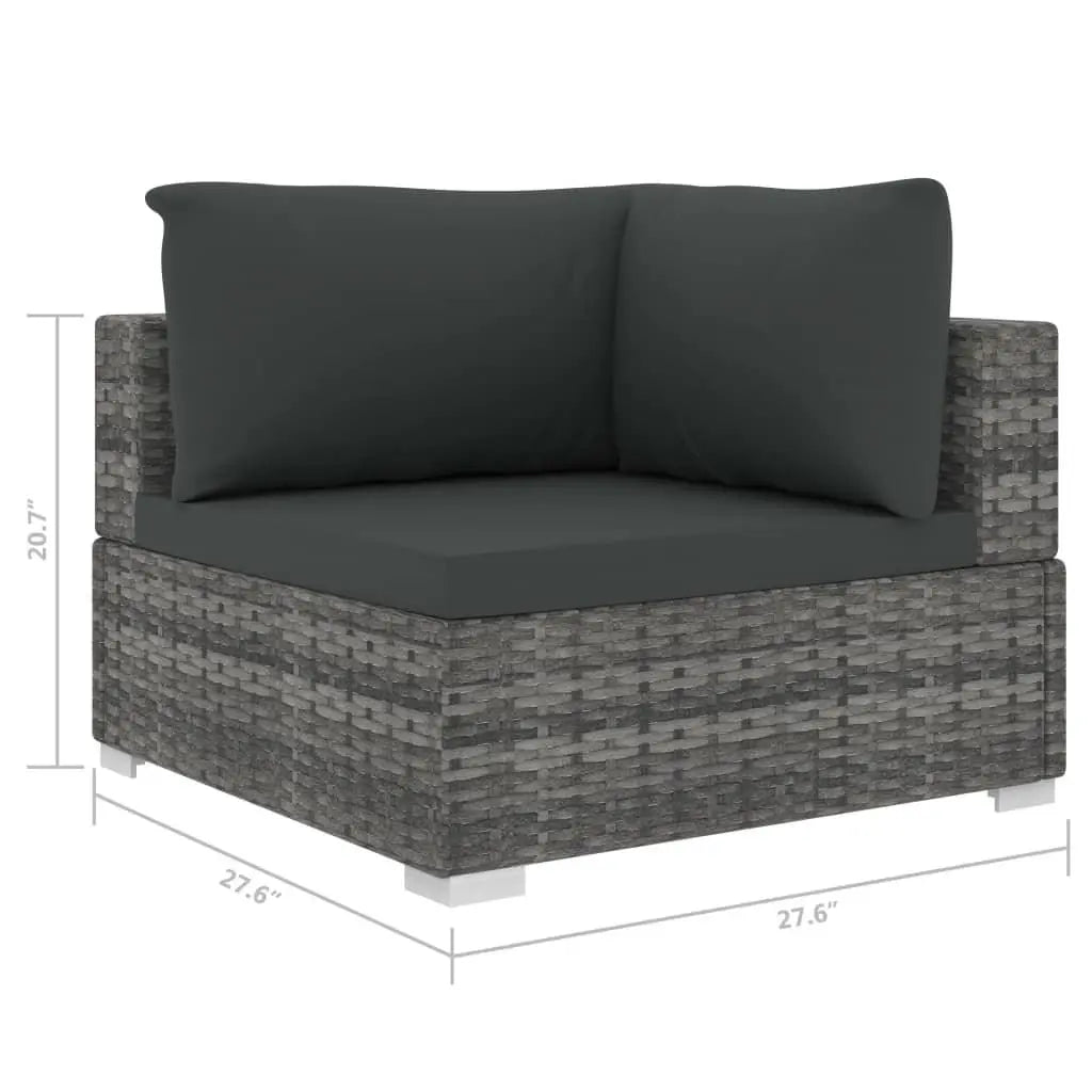 13 Piece Patio Lounge Set with Cushions Poly Rattan Gray at Set Shop and Smile
