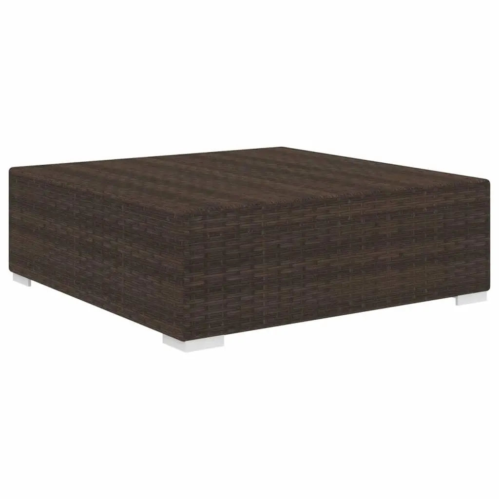 Sectional Footrest with Cushion Poly Rattan Brown at Set Shop and Smile