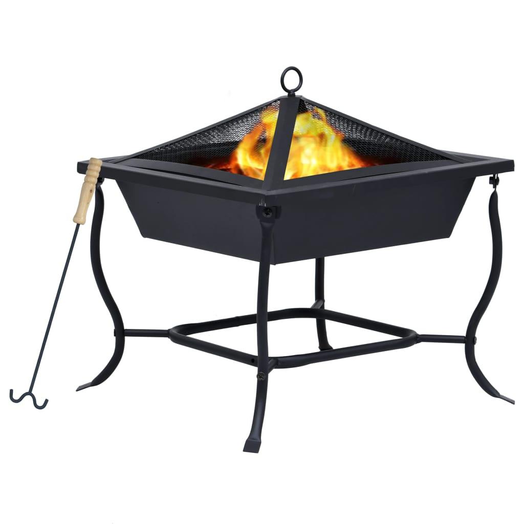 Fire Pit Black 17.7"x17.7"x17.7" Steel at Set Shop and Smile