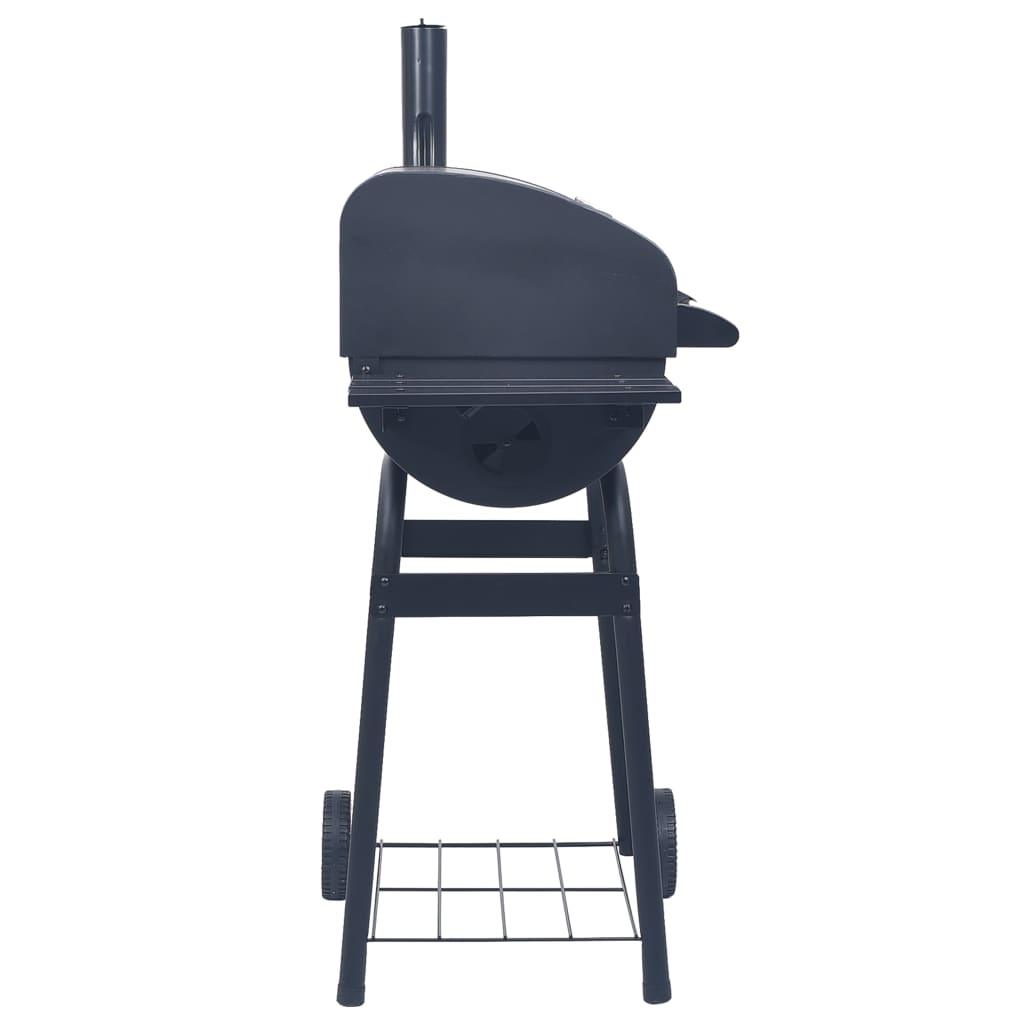 Charcoal BBQ Grill Smoker with Bottom Shelf Black at Set Shop and Smile
