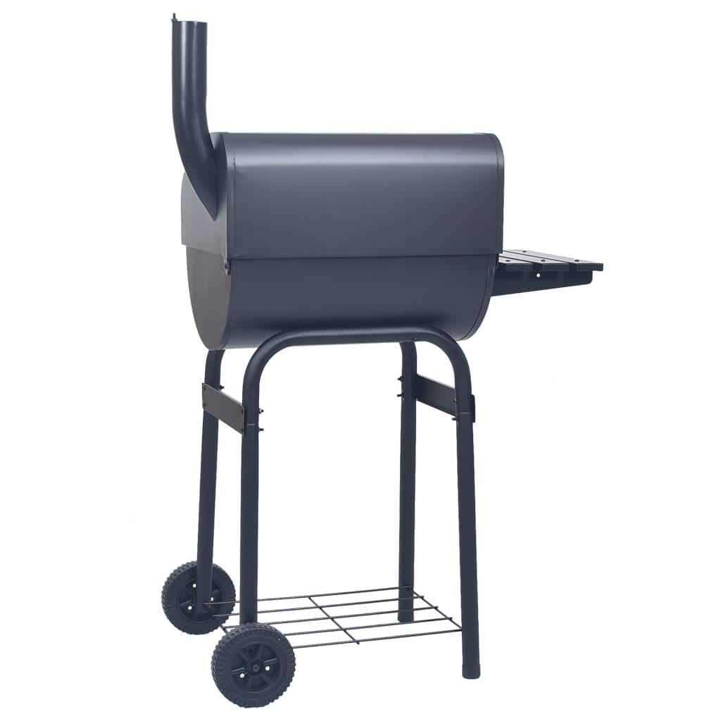 Charcoal BBQ Grill Smoker with Bottom Shelf Black at Set Shop and Smile