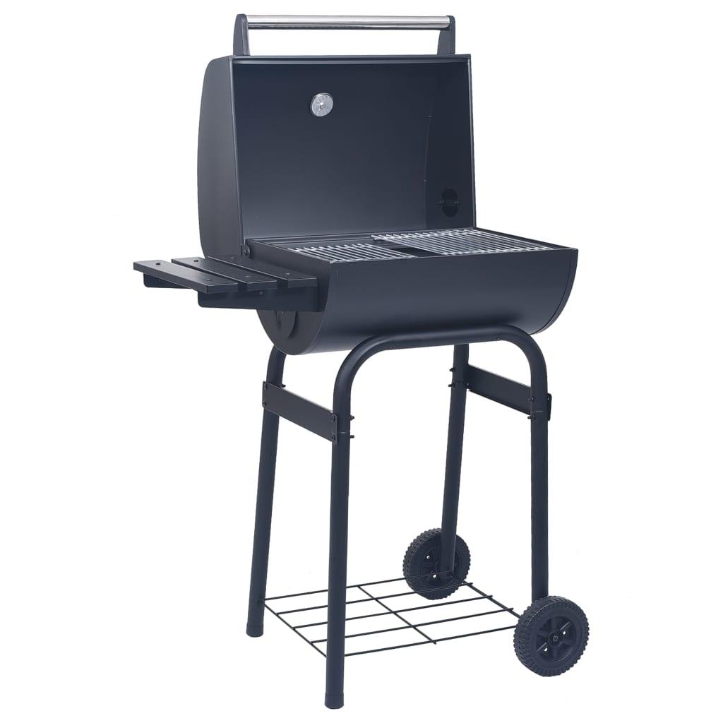 Charcoal BBQ Grill Smoker with Bottom Shelf Black at Set Shop and Smile