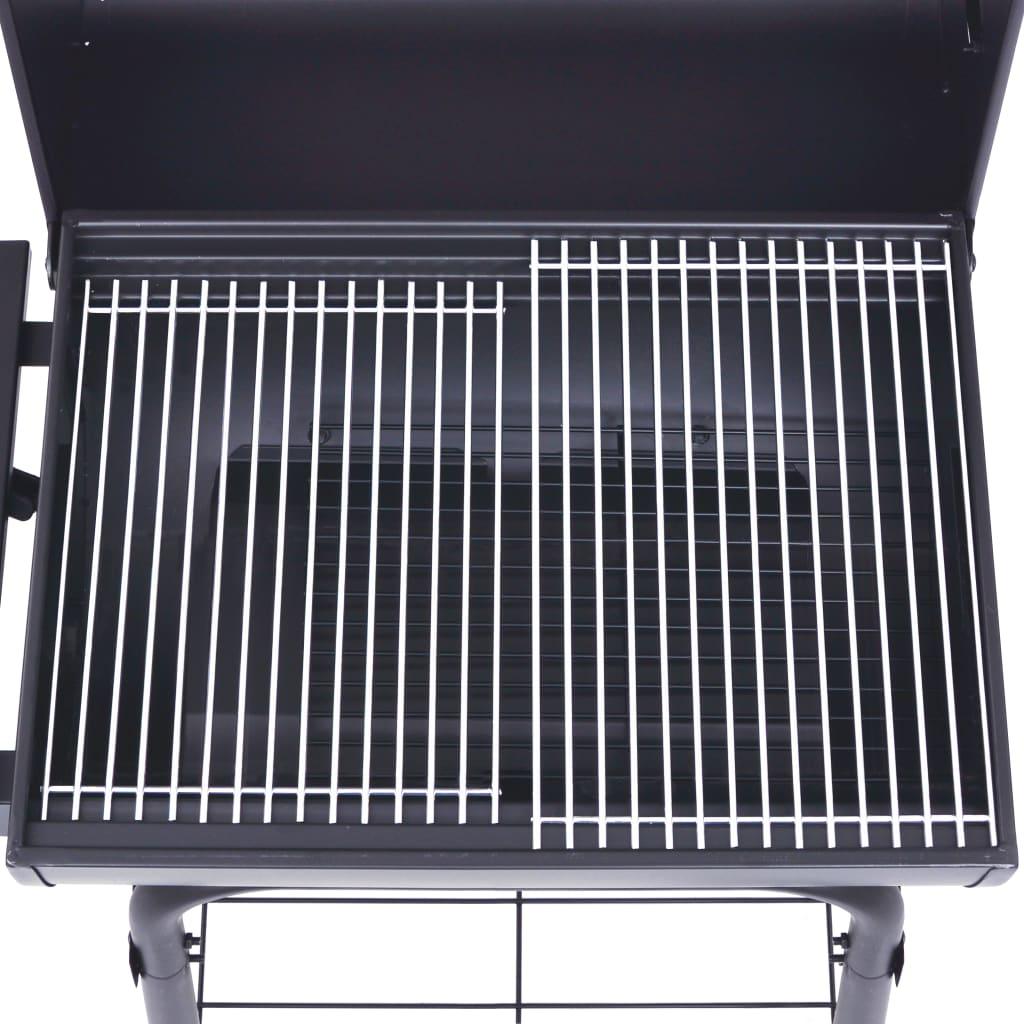 Charcoal BBQ Grill Smoker with Bottom Shelf Black at Set Shop and Smile