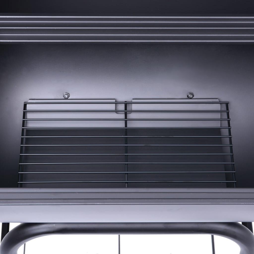 Charcoal BBQ Grill Smoker with Bottom Shelf Black at Set Shop and Smile