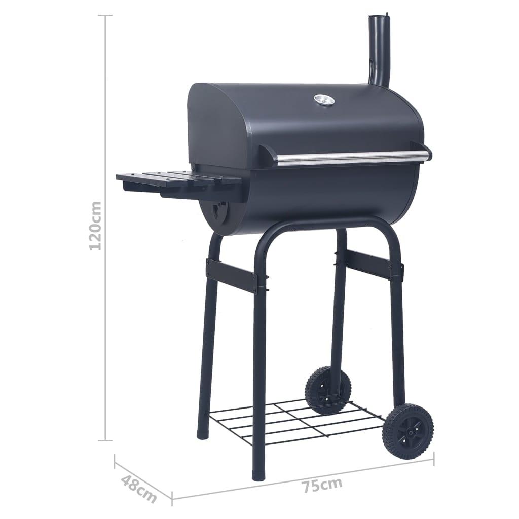 Charcoal BBQ Grill Smoker with Bottom Shelf Black at Set Shop and Smile