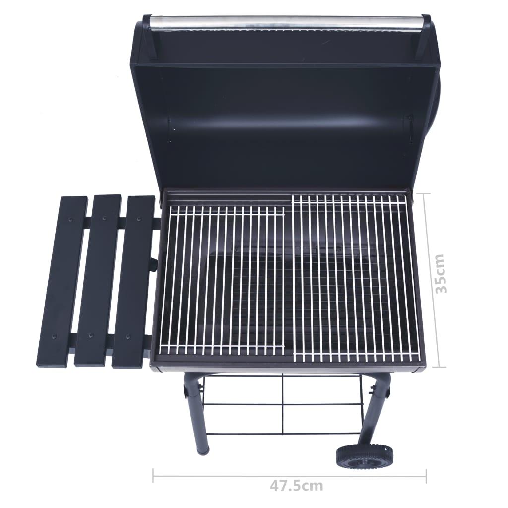 Charcoal BBQ Grill Smoker with Bottom Shelf Black at Set Shop and Smile