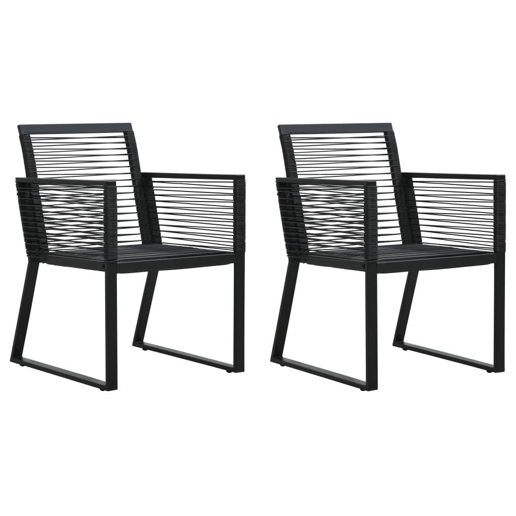 Patio Chairs 2 pcs Black PVC Rattan at Set Shop and Smile