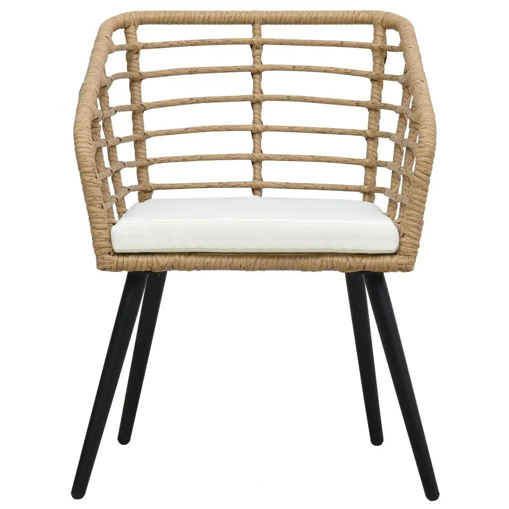 3 Piece Bistro Set Poly Rattan Oak at Set Shop and Smile